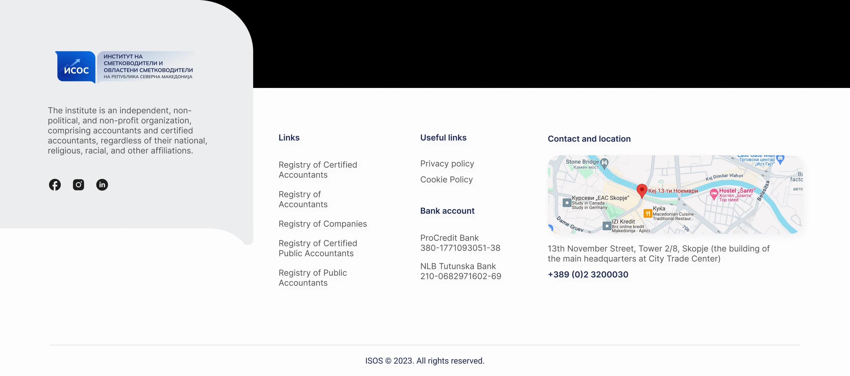 The site footer, carrying the same logo geometry as a consistent brand layer.