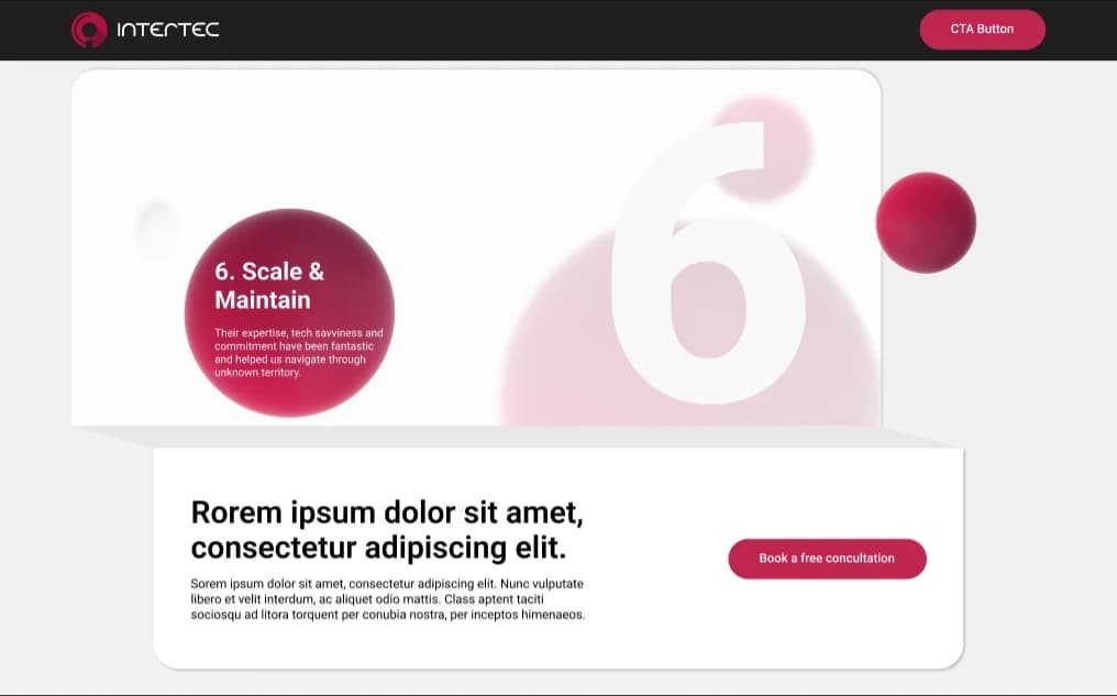 Pitched concept: a Scale and Maintain process step rendered as a numbered card.